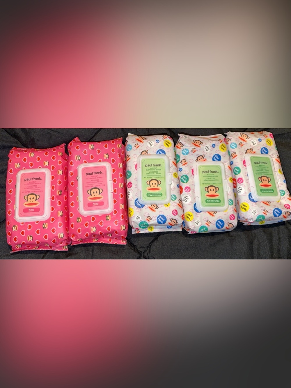 5-New Paul Frank makeup cleaning wipes bundle